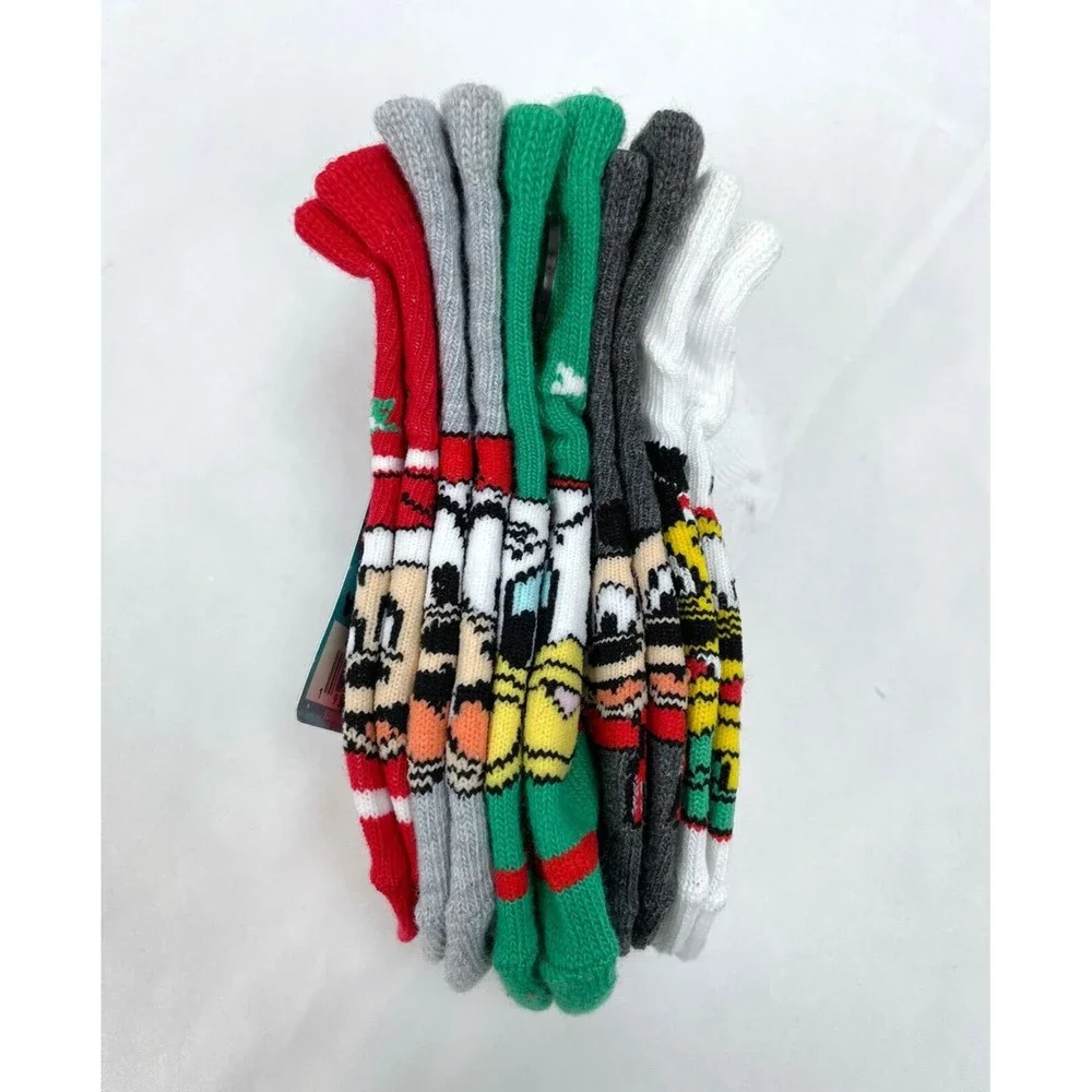 Disney Mickey Mouse Toddler Christmas Crew Socks 4-7 Donald Goofy Pluto 5 Pack